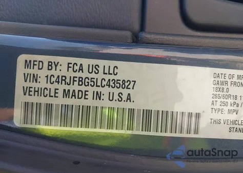 2020 Jeep Grand Cherokee Limited 4X4 from USA, damaged, VIN 1C4RJFBG5LC435827